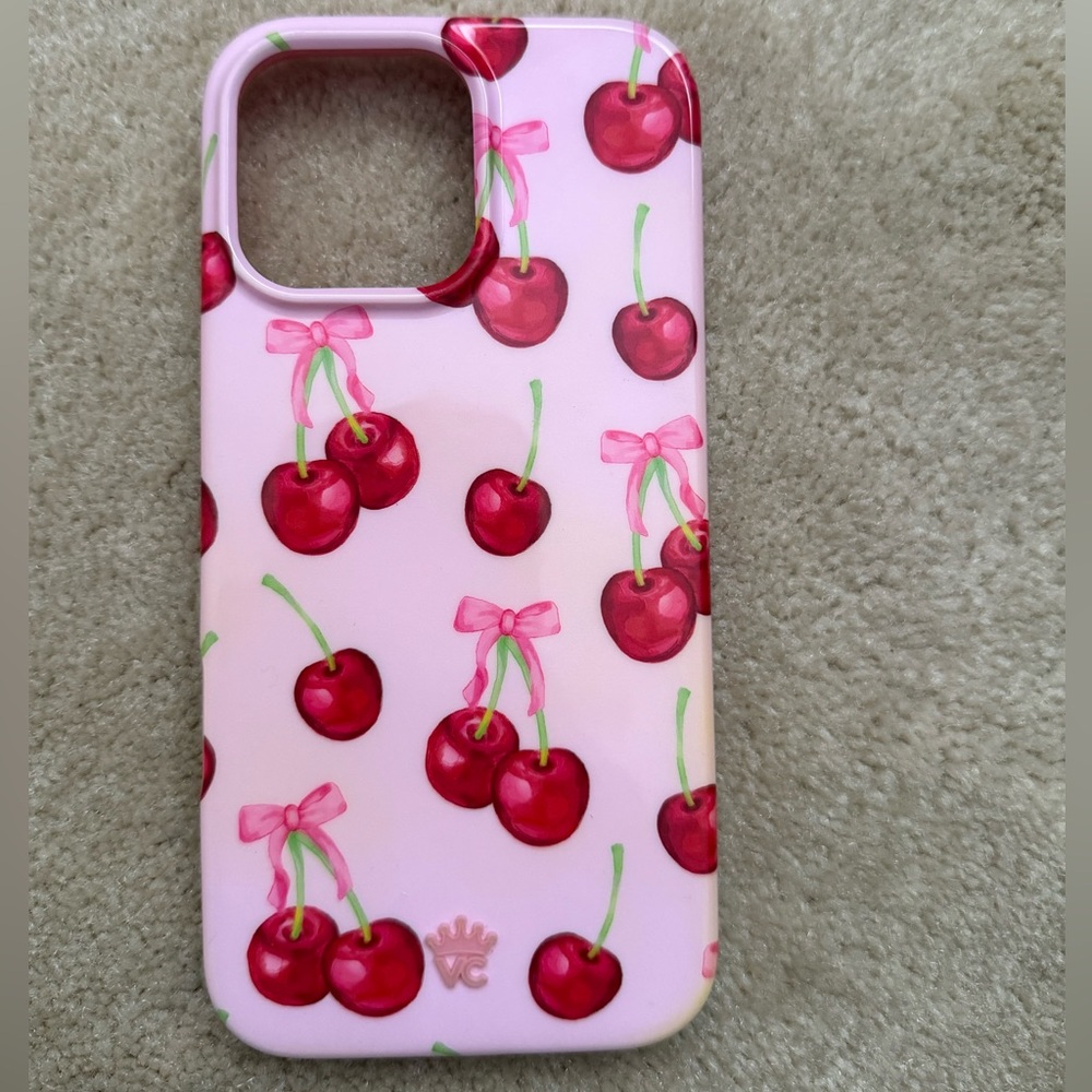 Velvet Caviar iPhone 16 pro max pink cherry case 🍒🎀